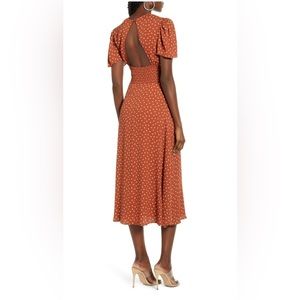 AFRM Jamie Print Open Back Short Sleeve Dress Small